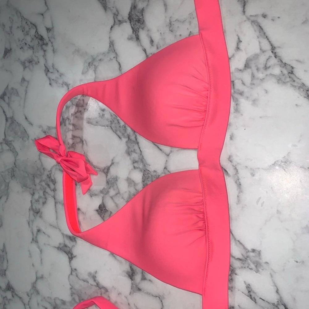 Pink Halter Bikini Top
